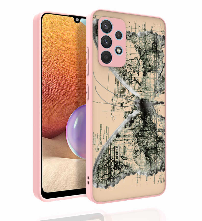 Galaxy Uyumlu A32 4G Kılıf Desenli Kamera Korumalı Parlak Zore Nora Kapak-No4