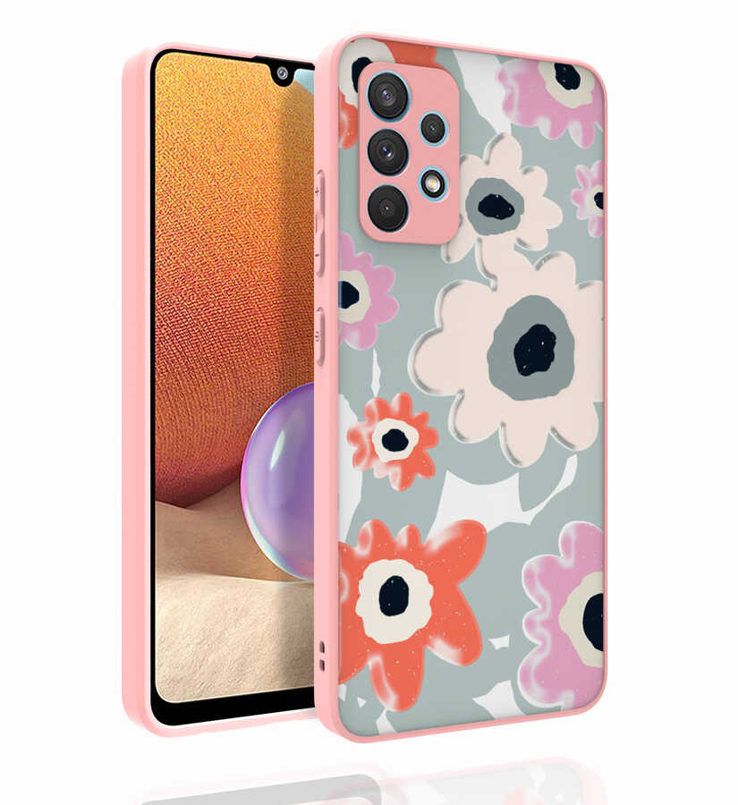 Galaxy Uyumlu A32 4G Kılıf Desenli Kamera Korumalı Parlak Zore Nora Kapak-No5