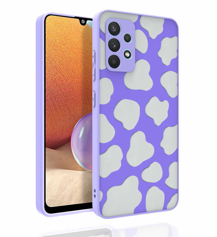 Galaxy Uyumlu A32 4G Kılıf Desenli Kamera Korumalı Parlak Zore Nora Kapak-No6