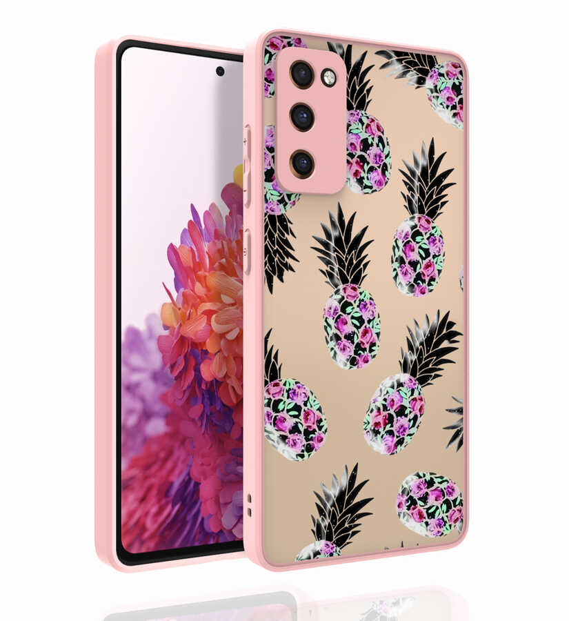 Galaxy Uyumlu S20 FE Kılıf Desenli Kamera Korumalı Parlak Zore Nora Kapak