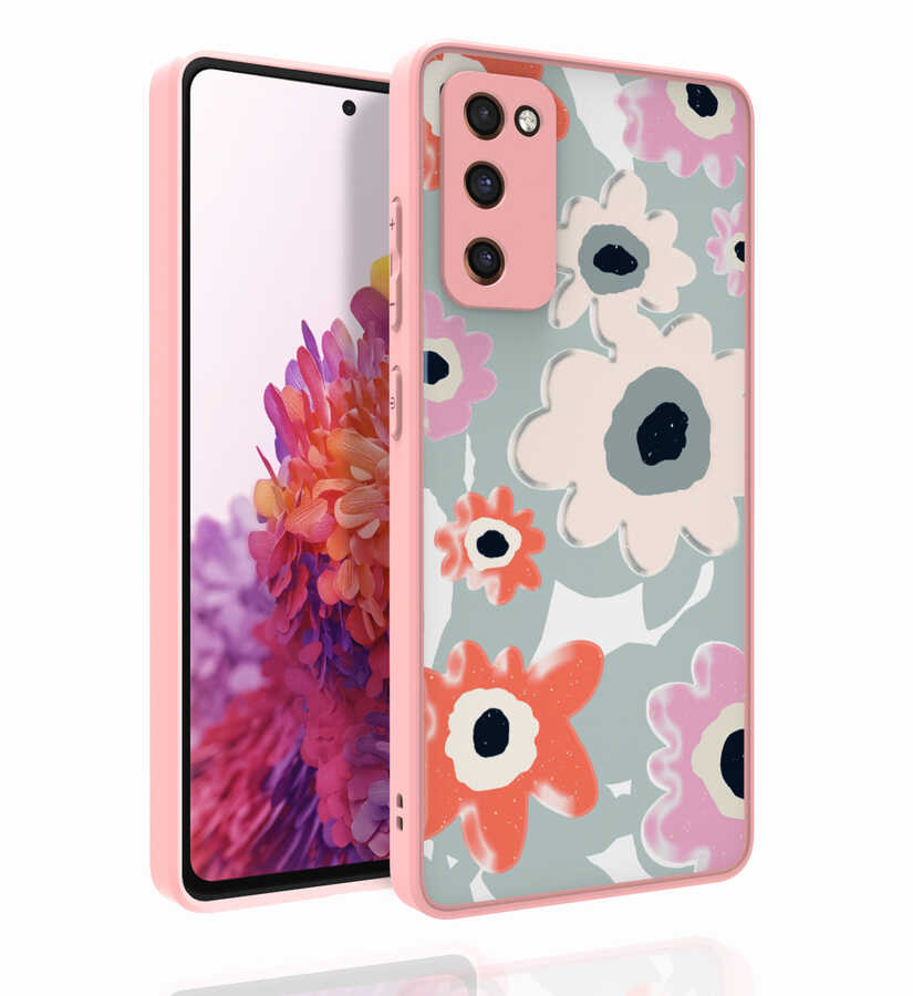 Galaxy Uyumlu S20 FE Kılıf Desenli Kamera Korumalı Parlak Zore Nora Kapak-No5