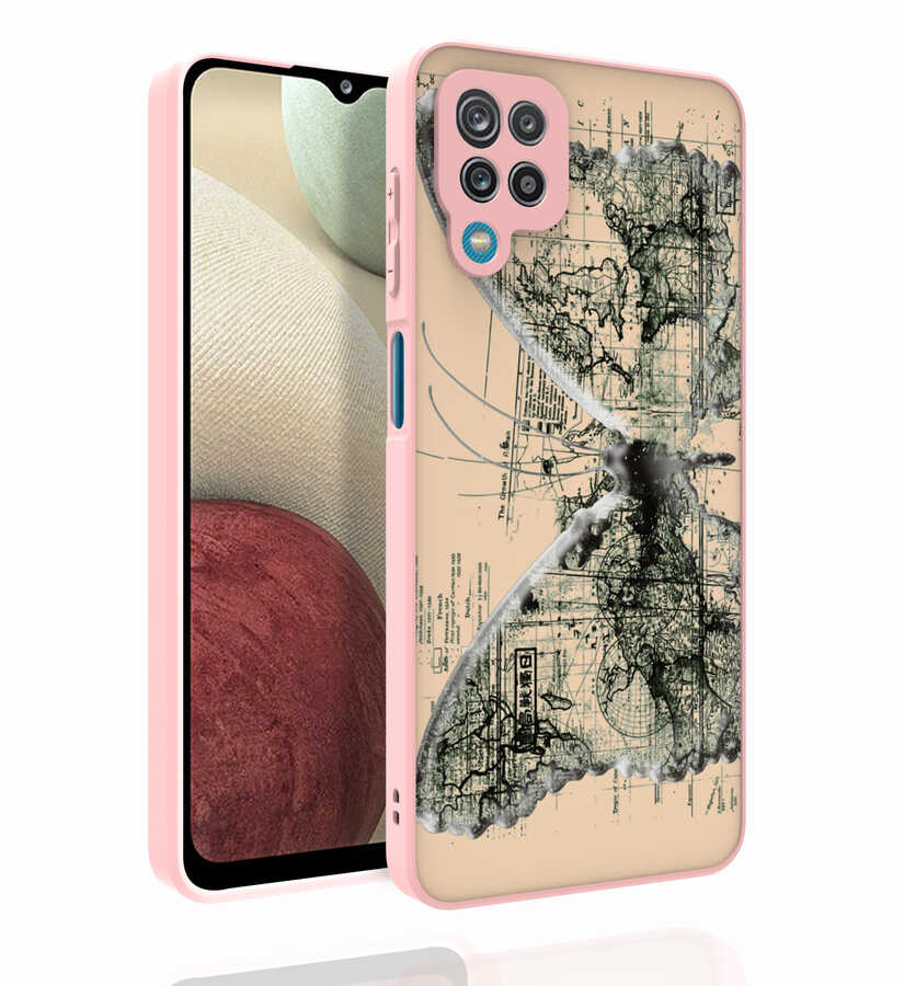 Galaxy Uyumlu A12 Kılıf Desenli Kamera Korumalı Parlak Zore Nora Kapak-No4