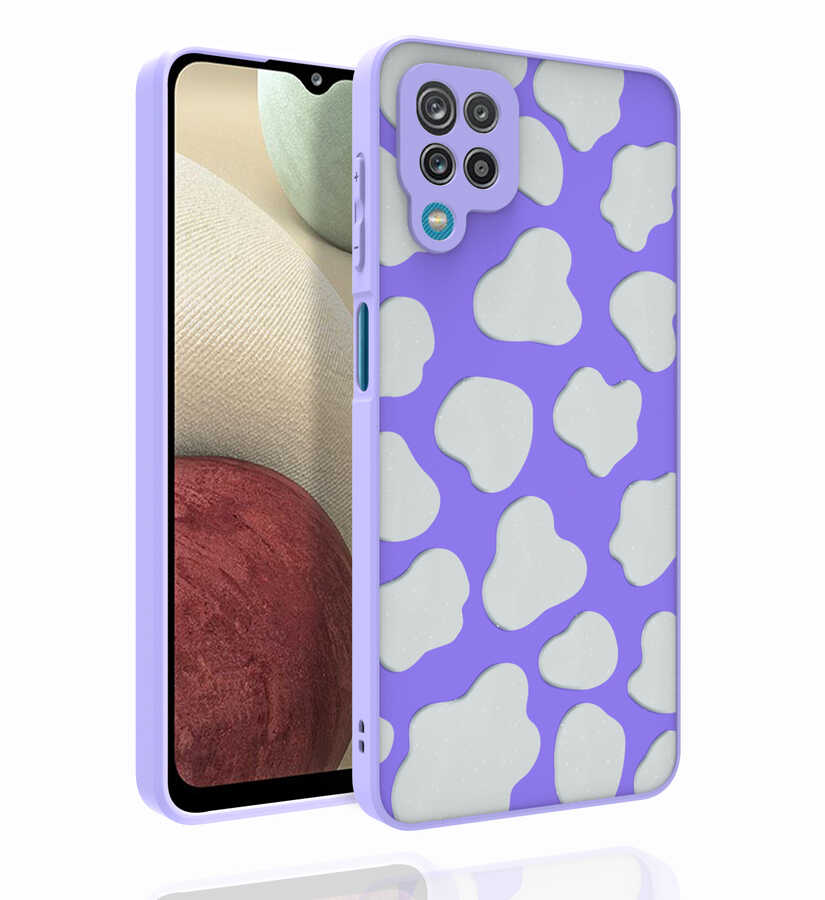 Galaxy Uyumlu A12 Kılıf Desenli Kamera Korumalı Parlak Zore Nora Kapak-No6