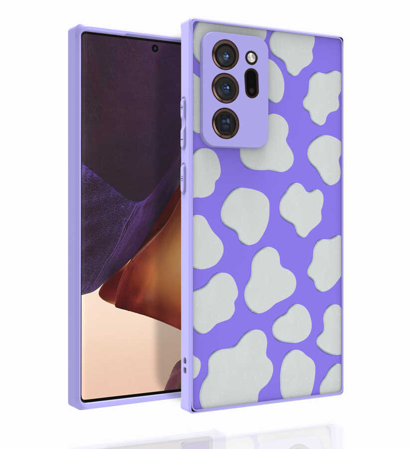 Galaxy Uyumlu Note 20 Ultra Kılıf Desenli Kamera Korumalı Parlak Zore Nora Kapak-No6