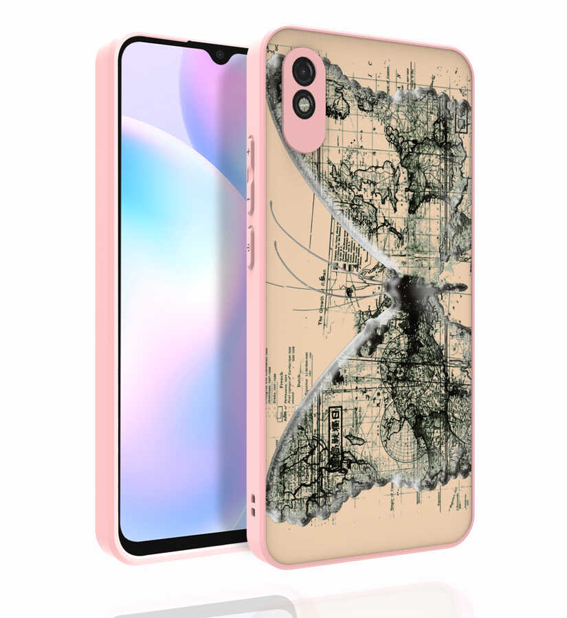Xiaomi Uyumlu  Redmi 9A Kılıf Desenli Kamera Korumalı Parlak Zore Nora Kapak-No4