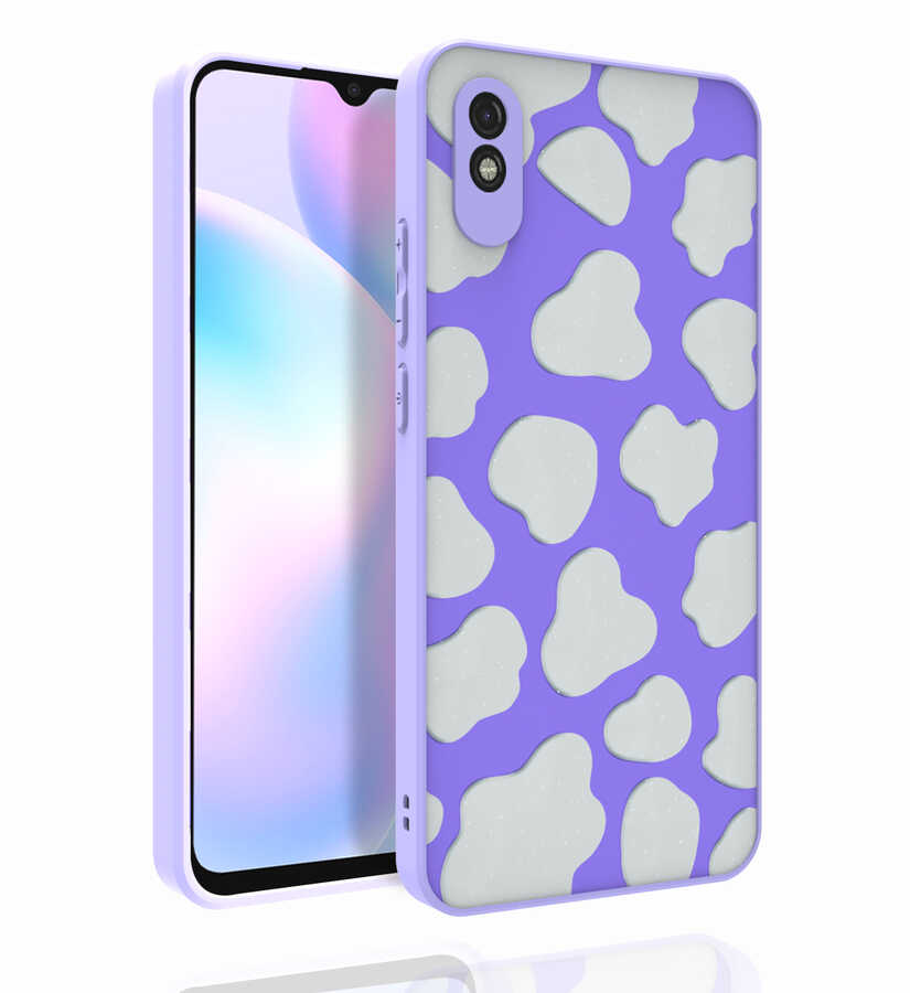 Xiaomi Uyumlu  Redmi 9A Kılıf Desenli Kamera Korumalı Parlak Zore Nora Kapak-No6
