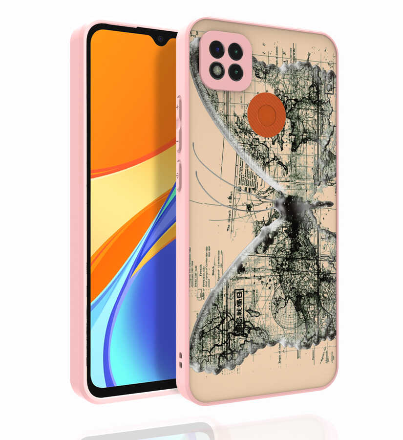 Xiaomi Uyumlu  Redmi 9C Kılıf Desenli Kamera Korumalı Parlak Zore Nora Kapak-No4