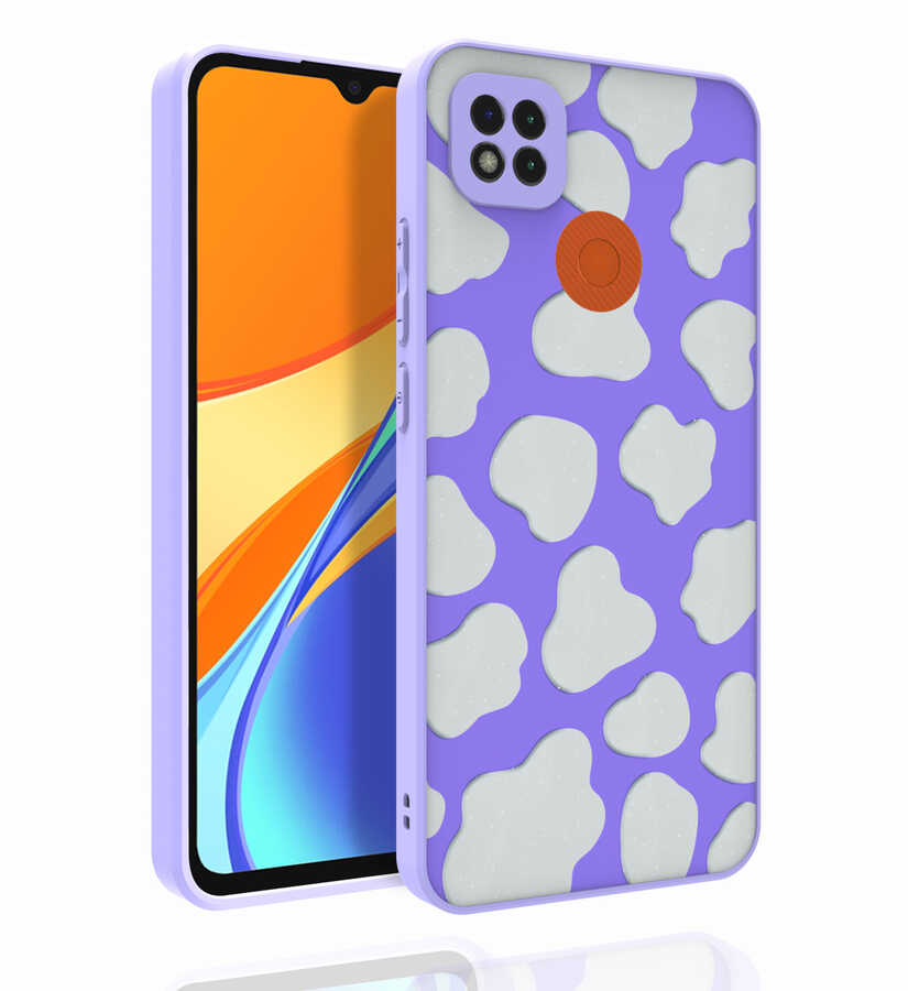 Xiaomi Uyumlu  Redmi 9C Kılıf Desenli Kamera Korumalı Parlak Zore Nora Kapak-No6