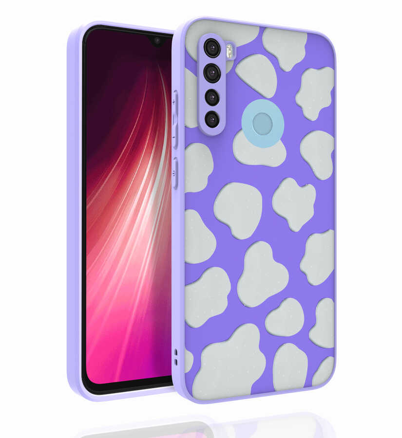Xiaomi Uyumlu  Redmi Note 8 Kılıf Desenli Kamera Korumalı Parlak Zore Nora Kapak-No6
