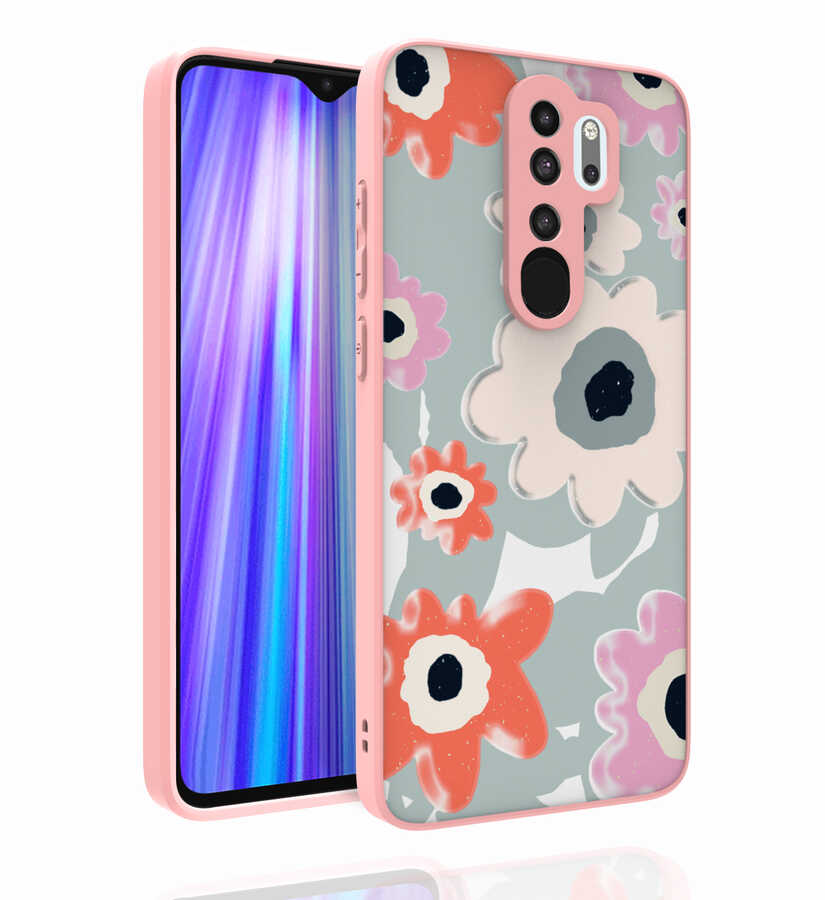 Xiaomi Uyumlu  Redmi Note 8 Pro Kılıf Desenli Kamera Korumalı Parlak Zore Nora Kapak-No5
