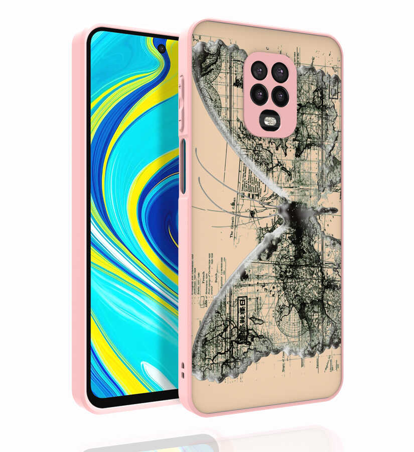 Xiaomi Uyumlu  Redmi Note 9 Pro Kılıf Desenli Kamera Korumalı Parlak Zore Nora Kapak-No4