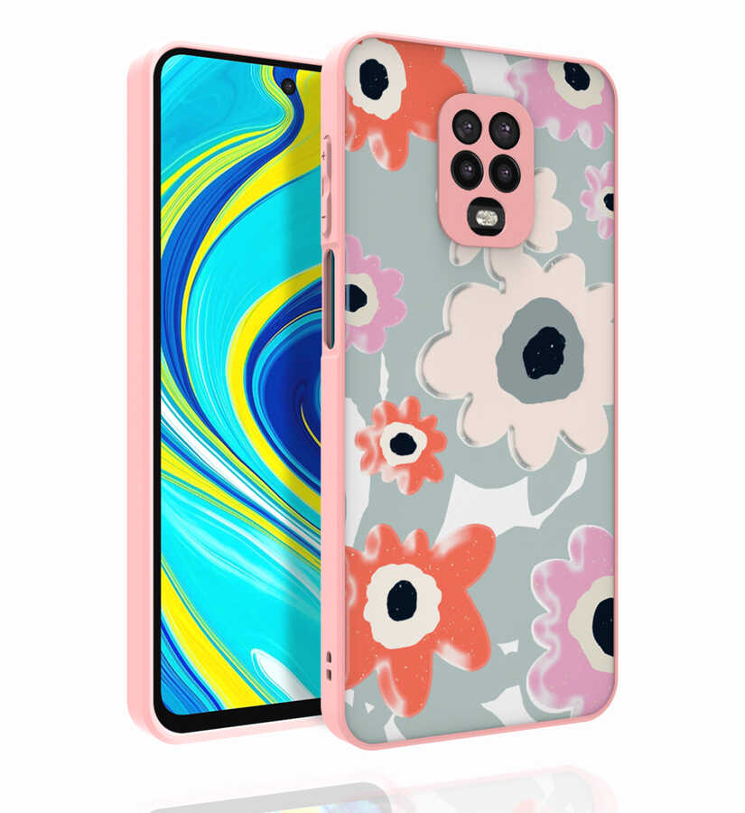 Xiaomi Uyumlu  Redmi Note 9 Pro Kılıf Desenli Kamera Korumalı Parlak Zore Nora Kapak-No5