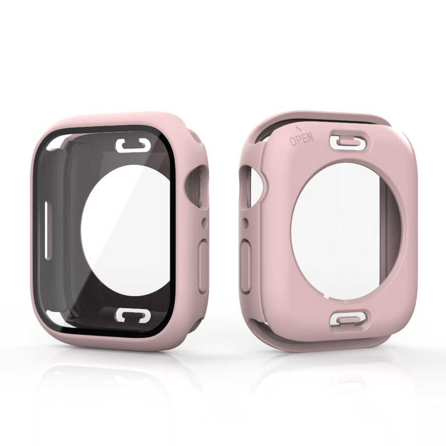 Watch 40mm 360 Derece Korumalı Kasa ve Ekran Koruyucu Zore Watch Gard 12-Pembe