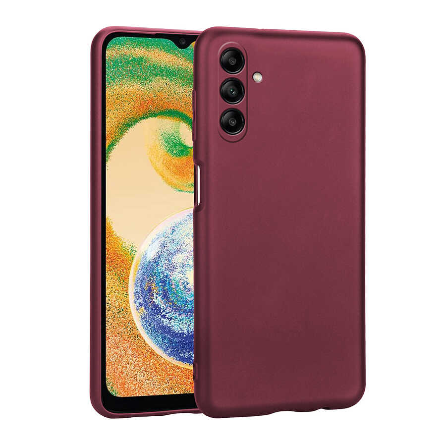 Galaxy Uyumlu A04S Kılıf Zore Premier Silikon Kapak-Mürdüm