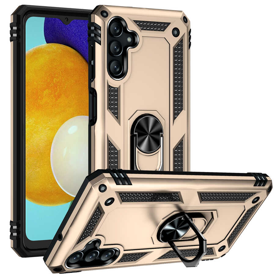 Galaxy Uyumlu A04S Kılıf Zore Vega Kapak-Gold