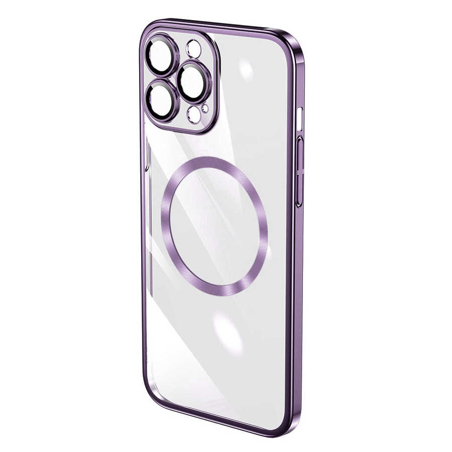 iPhone Uyumlu 14 Pro Max Kılıf Wireless Şarj Özellikli Sert PC Zore Riksos M-safe Kapak