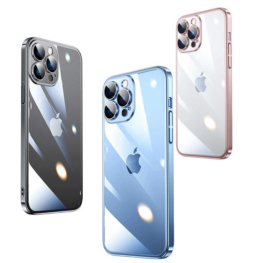 iPhone Uyumlu 14 Pro Kılıf Sert PC Renkli Çerçeveli Zore Riksos Kapak