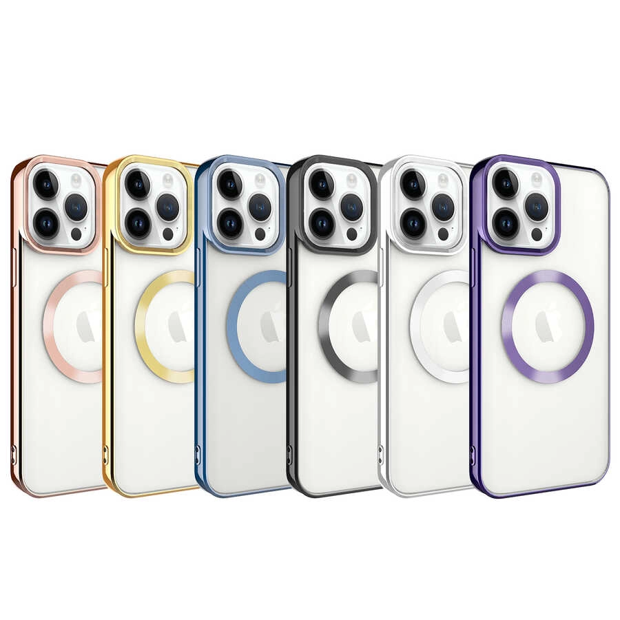 iPhone Uyumlu 14 Pro Max Kılıf M-safe Wireless Şarj Özellikli Zore Setro Silikon