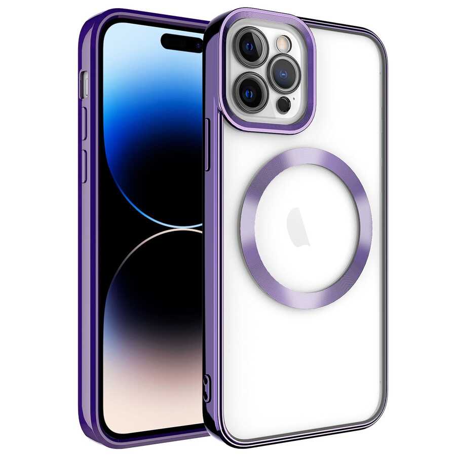 iPhone Uyumlu 14 Pro Max Kılıf M-safe Wireless Şarj Özellikli Zore Setro Silikon