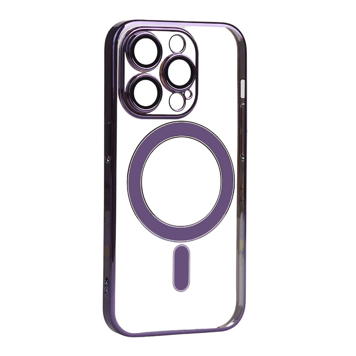 iPhone Uyumlu 14 Pro Kılıf Kamera Korumalı M-safe Sert PC Zore Porto Kapak-Derin mor