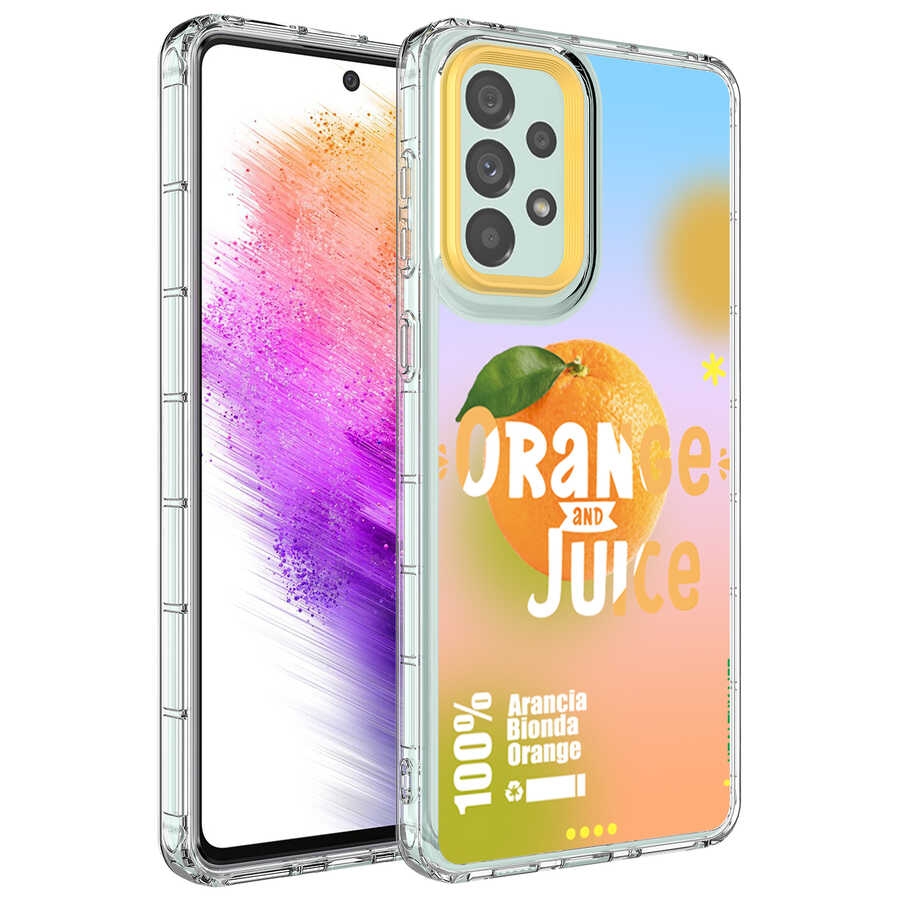 Galaxy Uyumlu A13 4G Kılıf Kamera Korumalı Renkli Desenli Sert Silikon Zore Korn Kapak