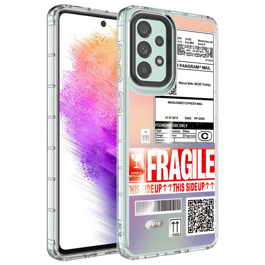 Galaxy Uyumlu A13 4G Kılıf Kamera Korumalı Renkli Desenli Sert Silikon Zore Korn Kapak-No5
