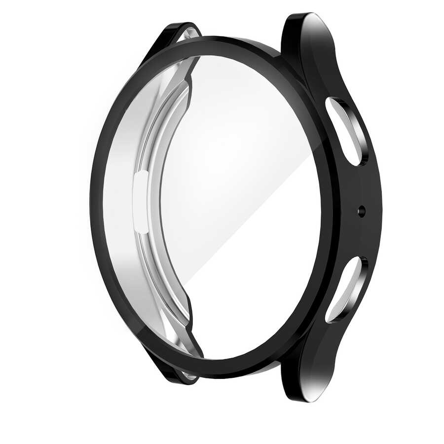 Galaxy Uyumlu Watch 5 44mm Silikon TPU Kasa ve Ekran Koruyucu Zore Watch Gard 15-Siyah