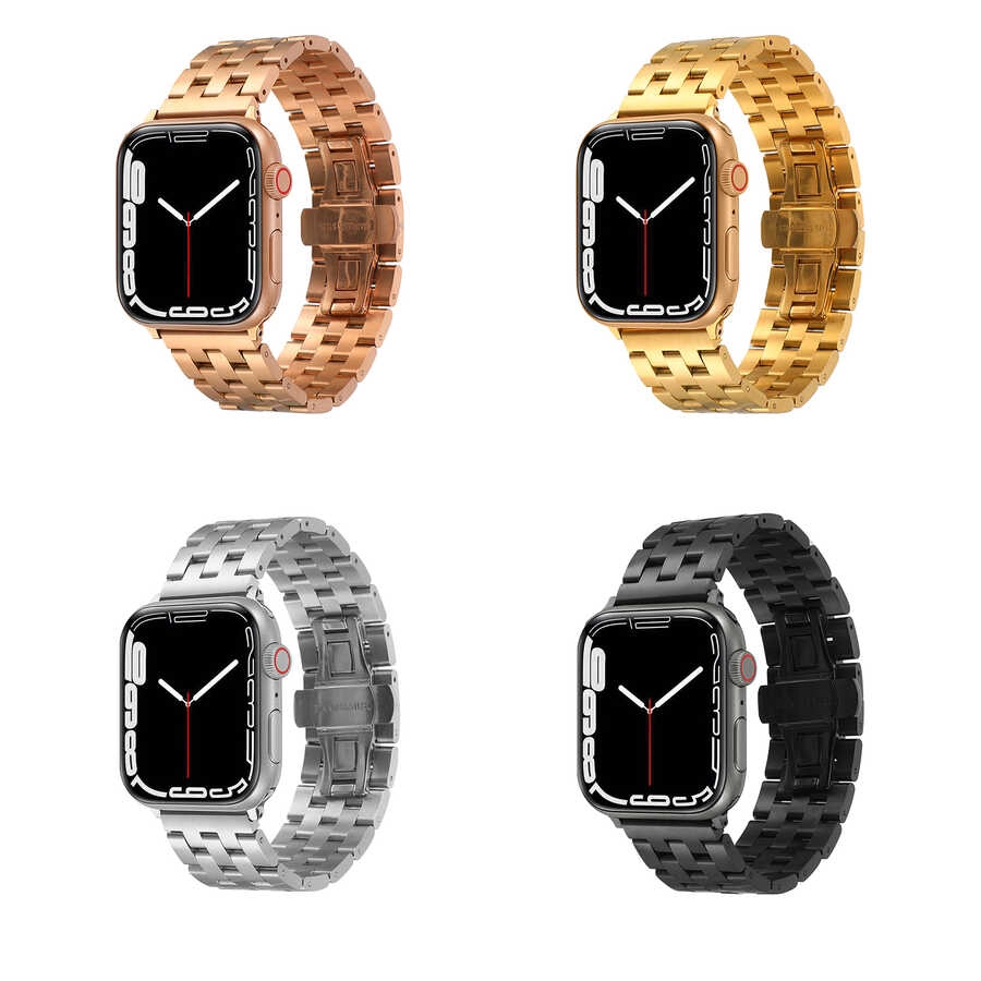 Apple Watch Ultra 49mm Kordon KRD-20 Metal Strap Kayış-Gümüş