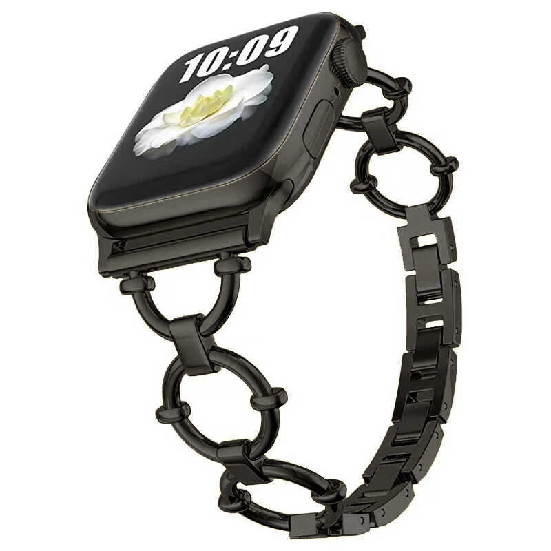 ​​​Apple Watch Ultra 49mm Kordon KRD-56 Metal Strap Kayış-Siyah