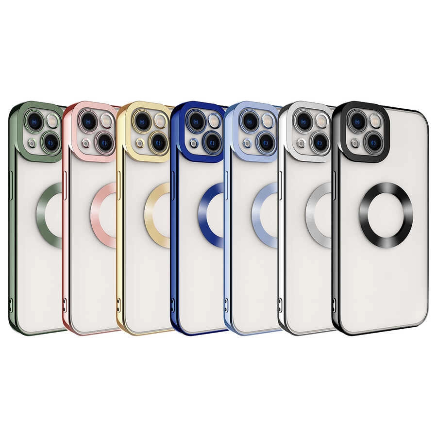 iPhone Uyumlu 14 Kılıf Kamera Korumalı Logo Gösteren Zore Omega Kapak