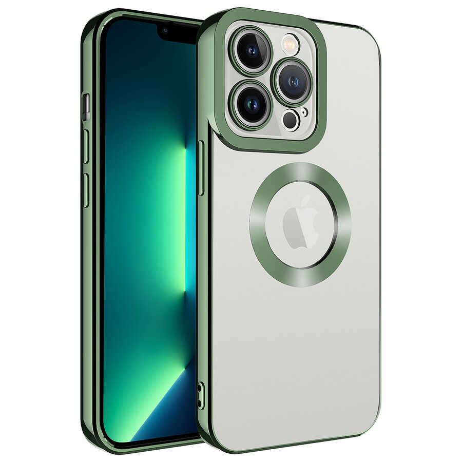iPhone Uyumlu 14 Pro Max Kılıf Kamera Korumalı Logo Gösteren Zore Omega Kapak
