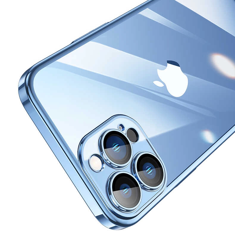 Apple iPhone 13 Pro Max Kılıf Sert PC Renkli Çerçeveli Zore Riksos Kapak-Gümüş