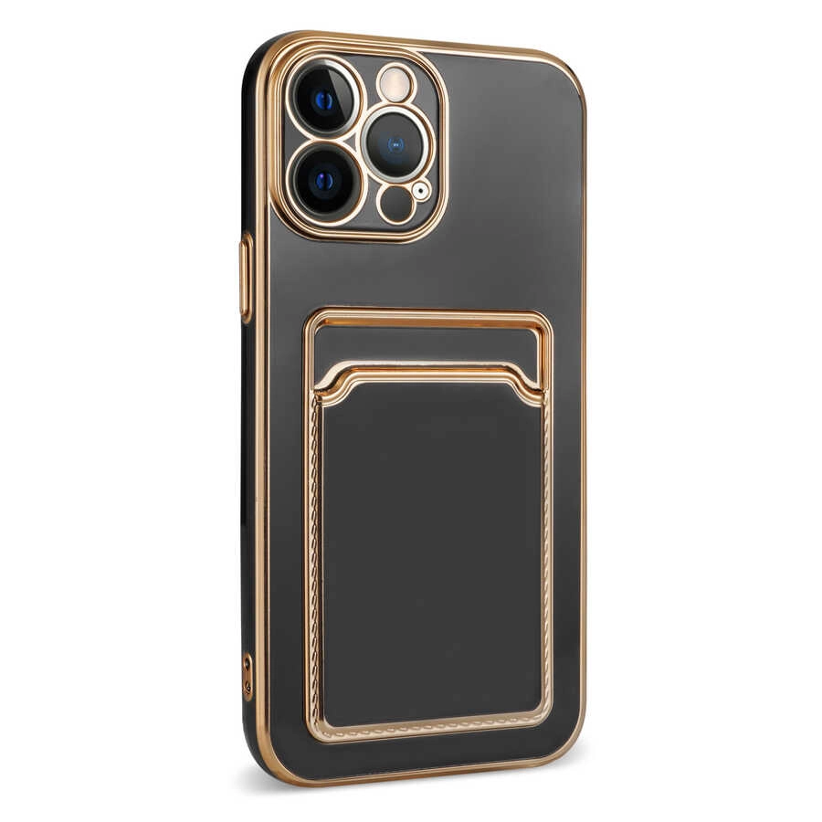 iPhone Uyumlu 13 Pro Kılıf Zore Bark Kartlıklı Kapak-Beyaz