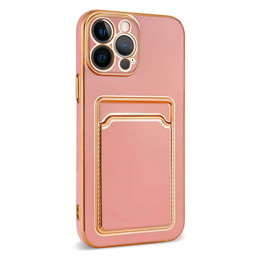 iPhone Uyumlu 13 Pro Max Kılıf Zore Bark Kartlıklı Kapak-Beyaz