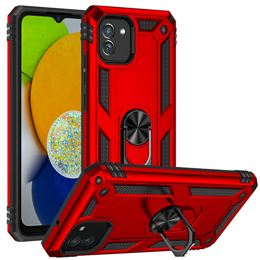 Galaxy Uyumlu A03 Kılıf Zore Vega Kapak-Kırmızı
