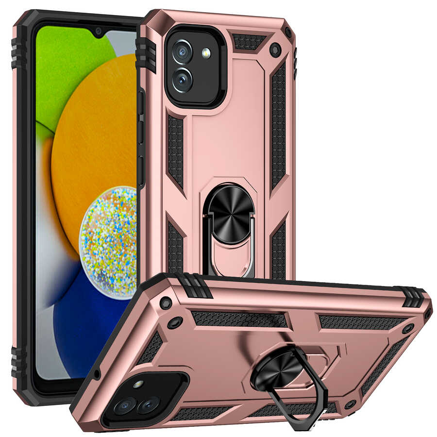 Galaxy Uyumlu A03 Kılıf Zore Vega Kapak-Rose gold
