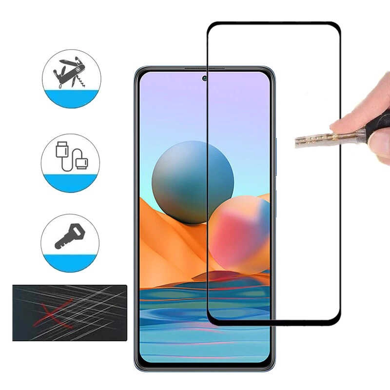 Xiaomi Uyumlu  Poco M5S Zore Kenarları   Dayanıklı Cam Ekran Koruyucu