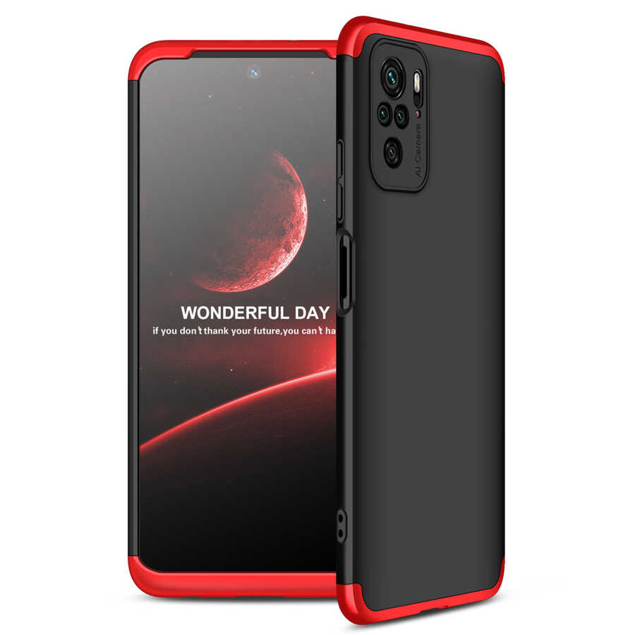 Xiaomi Uyumlu  Poco M5S Kılıf Zore Ays Kapak-Siyah-kırmızı