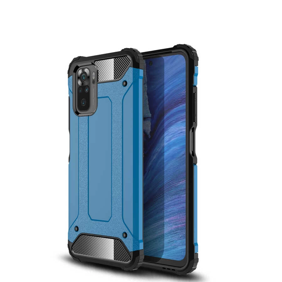 Xiaomi Uyumlu  Poco M5S Kılıf Zore Crash Silikon Kapak-Mavi