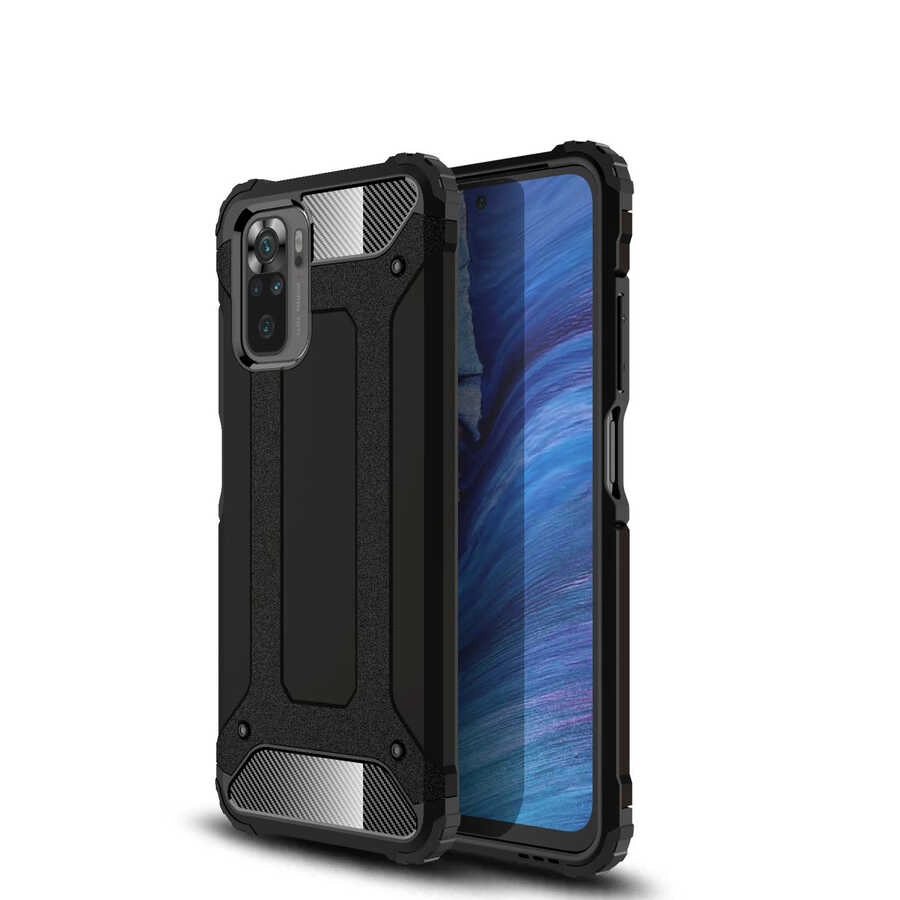 Xiaomi Uyumlu  Poco M5S Kılıf Zore Crash Silikon Kapak-Siyah