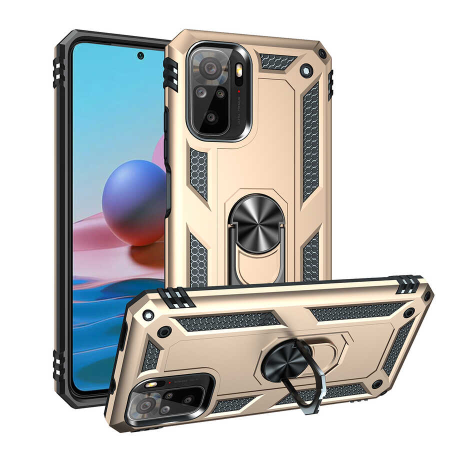Xiaomi Uyumlu  Poco M5S Kılıf Zore Vega Kapak-Gold