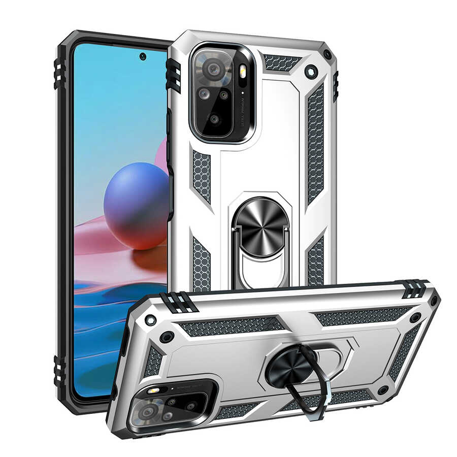 Xiaomi Uyumlu  Poco M5S Kılıf Zore Vega Kapak-Gri