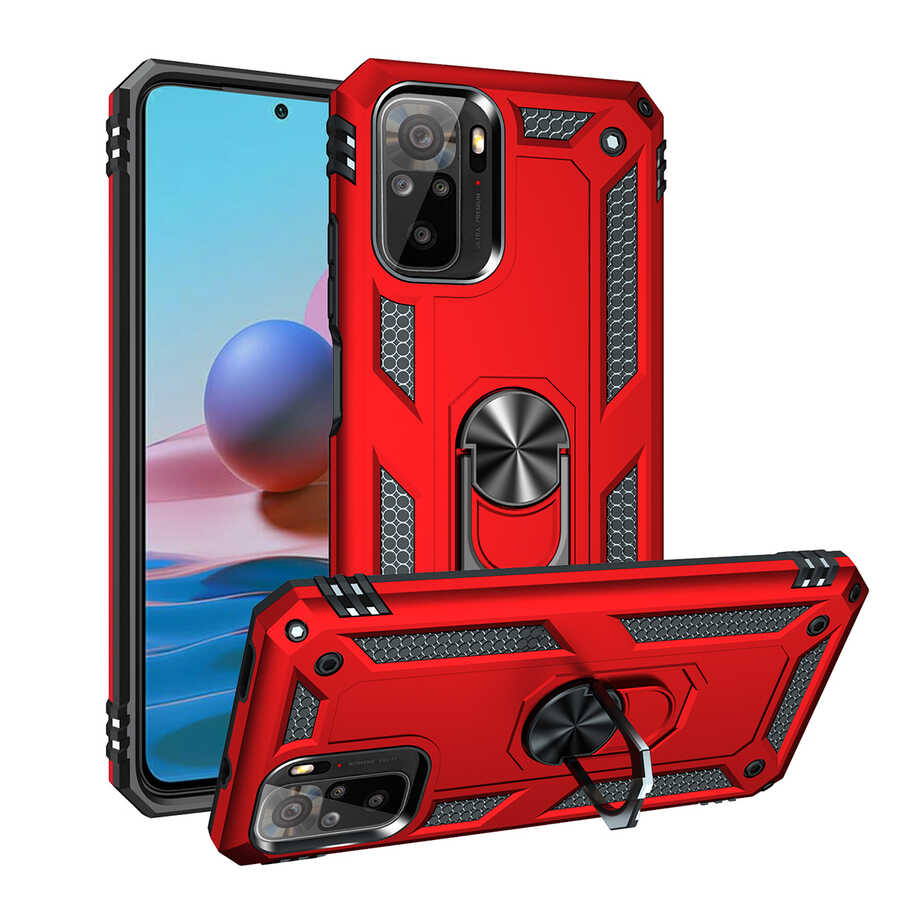 Xiaomi Uyumlu  Poco M5S Kılıf Zore Vega Kapak-Kırmızı