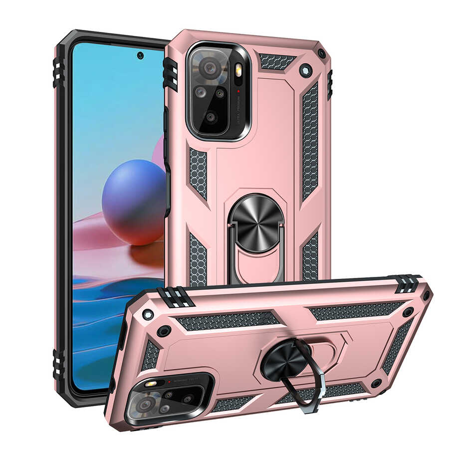Xiaomi Uyumlu  Poco M5S Kılıf Zore Vega Kapak-Rose gold