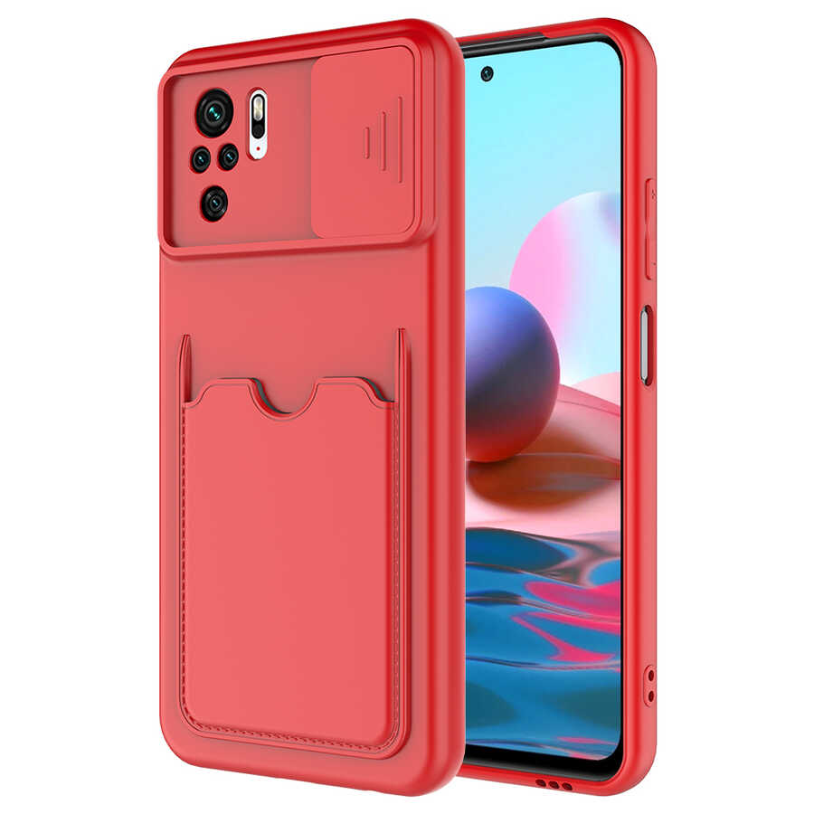 Xiaomi Uyumlu  Poco M5S Kılıf ​Zore Kartix Kapak-Kırmızı