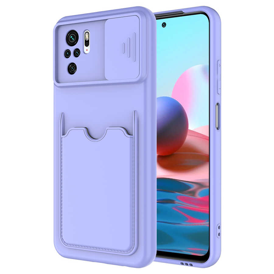 Xiaomi Uyumlu  Poco M5S Kılıf ​Zore Kartix Kapak-Lila
