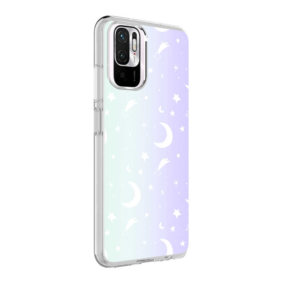 Xiaomi Uyumlu  Poco M5S Kılıf Zore M-Blue Desenli Kapak-Moon no4