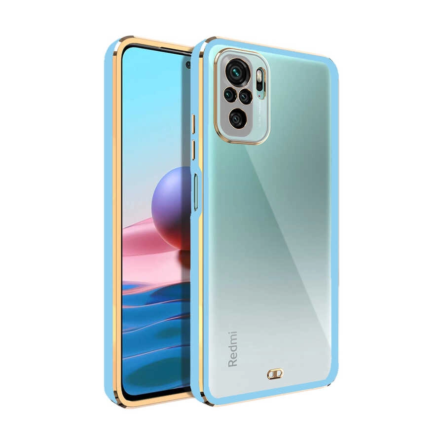 Xiaomi Uyumlu  Poco M5S Kılıf Zore Voit Clear Kapak-Mavi açık