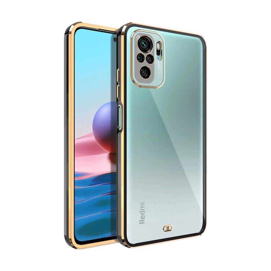 Xiaomi Uyumlu  Poco M5S Kılıf Zore Voit Clear Kapak-Siyah