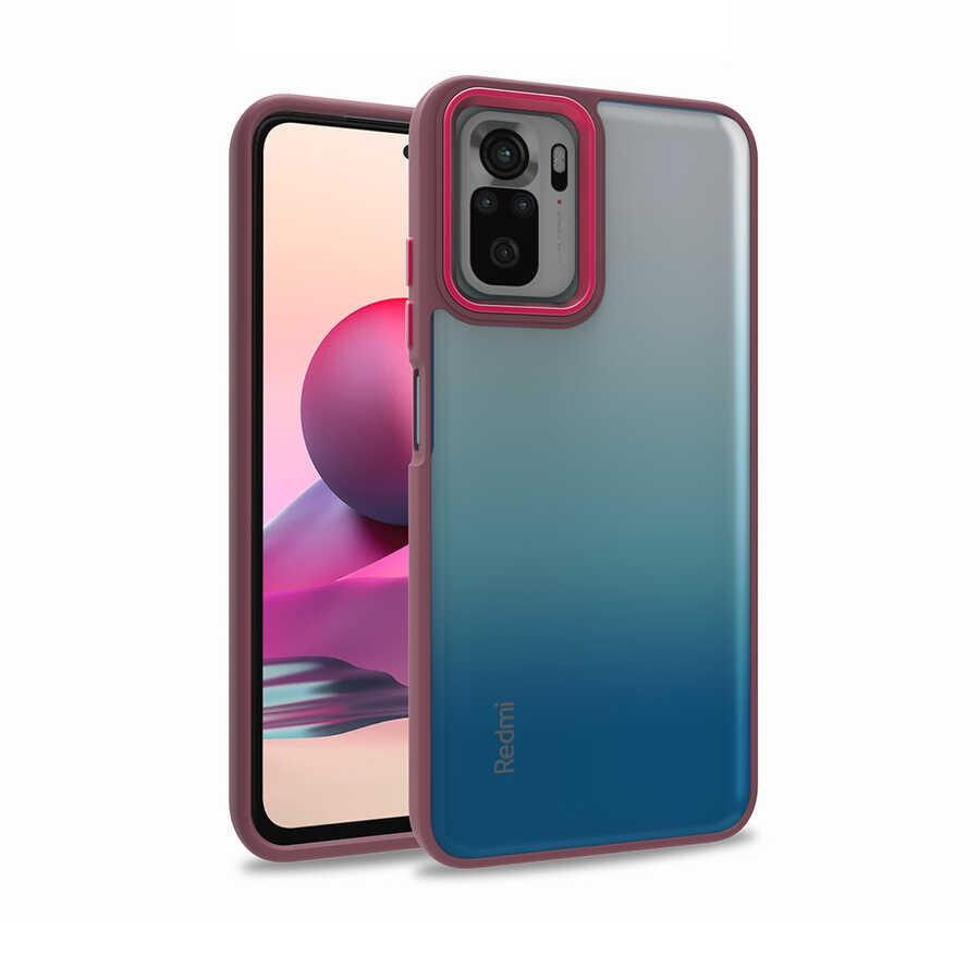 Xiaomi Uyumlu  Poco M5S Kılıf Zore Flora Kapak-Kırmızı
